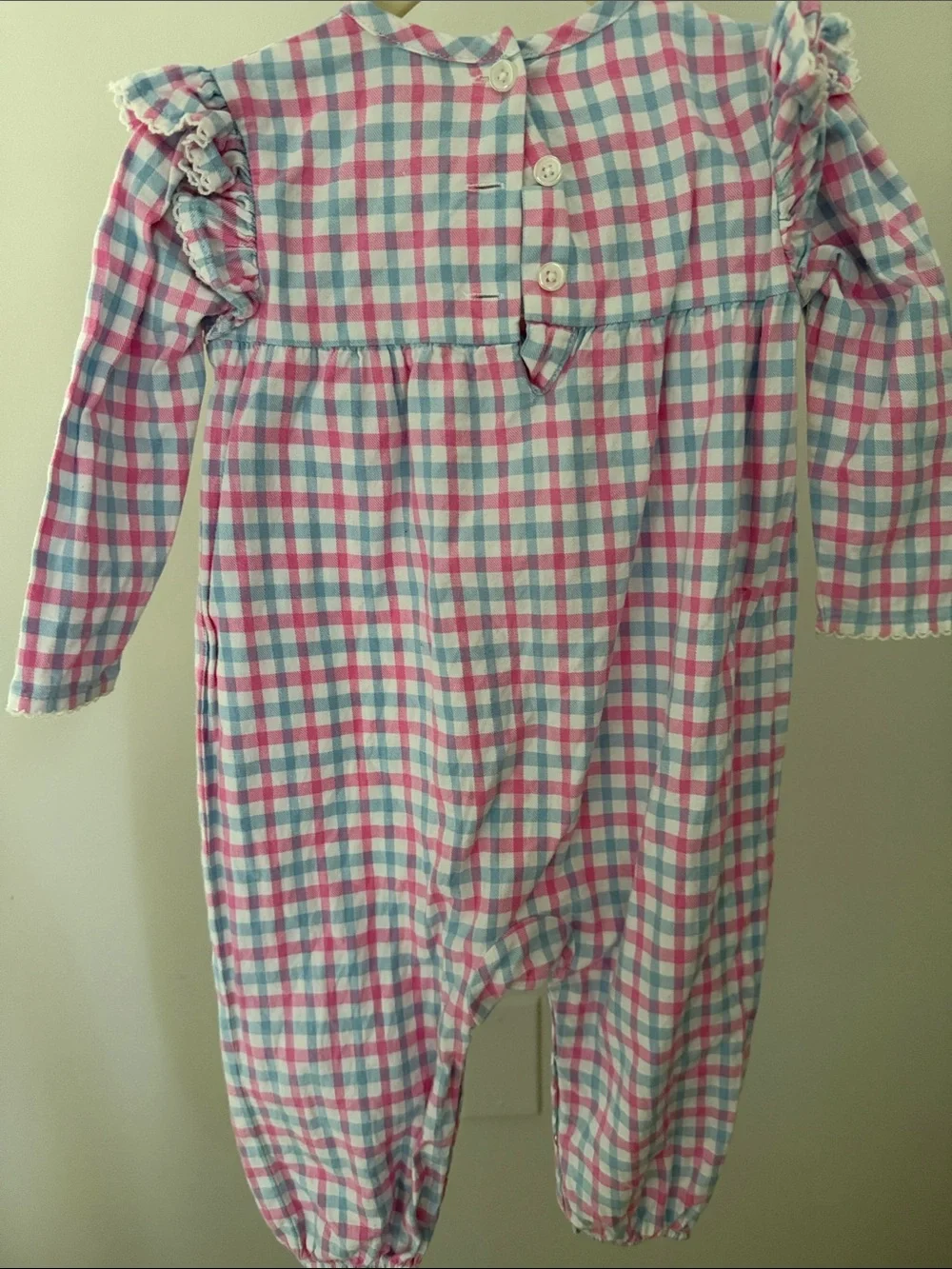 The Beaufort Bonnet Company Pink, Blue & White Plaid One-Piece Footie